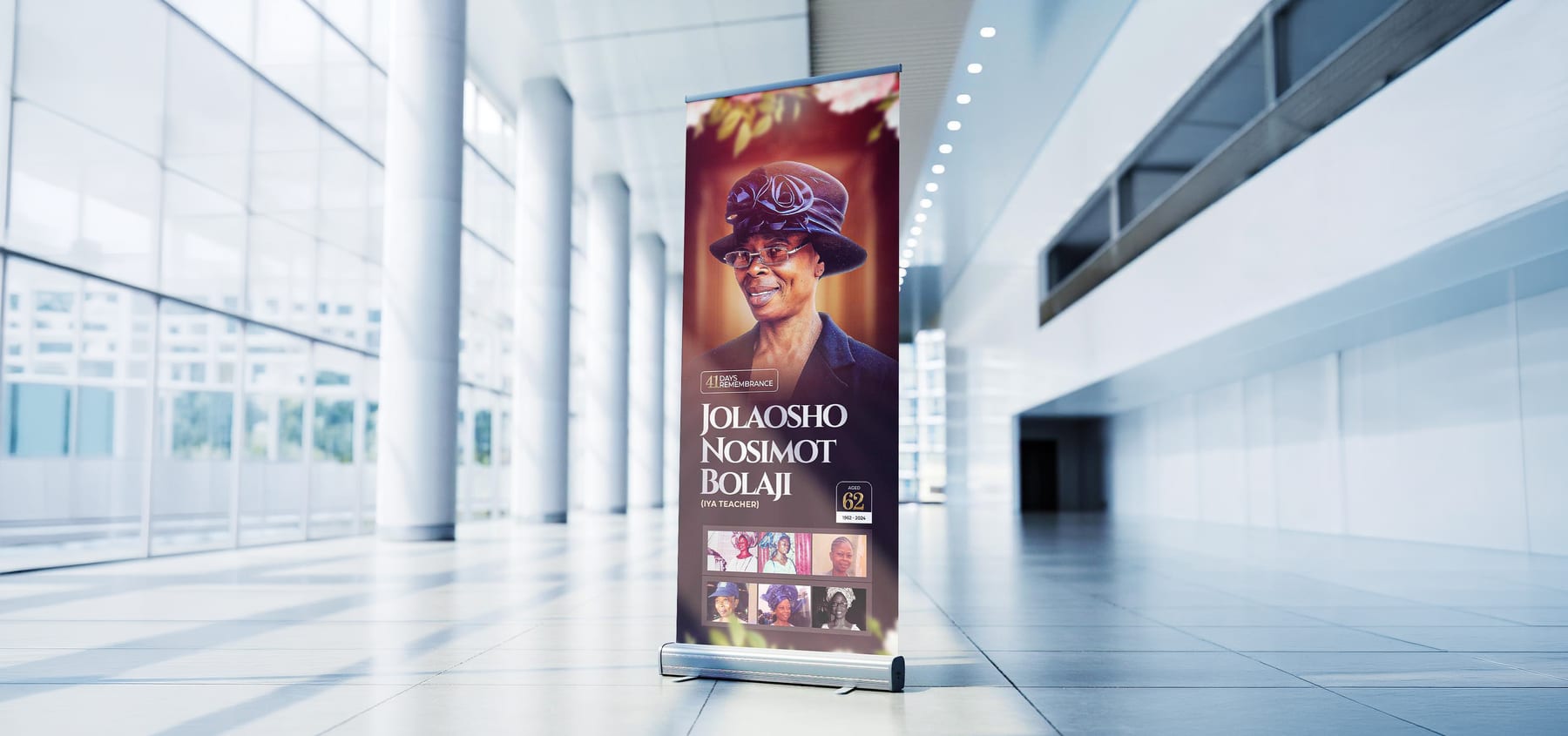 Memorial tribute retractable roll-up banner design by Motakabbir Hossan